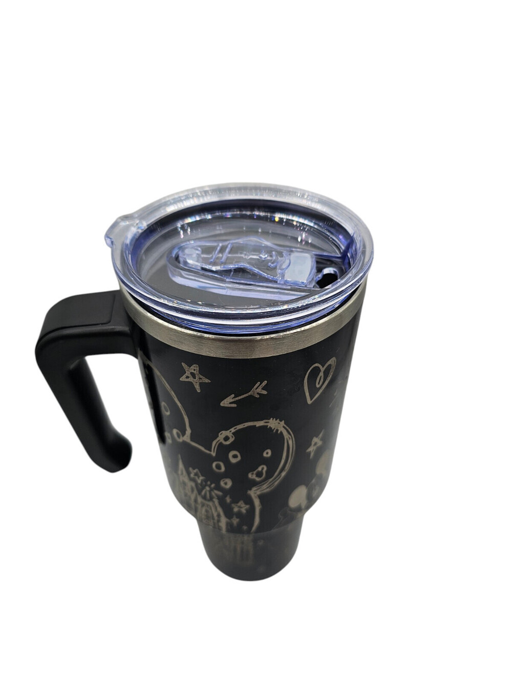 40-ounce insulated travel mug Laser-engraved Mickey Mouse and Cinderella Castle - Picture 5 of 6